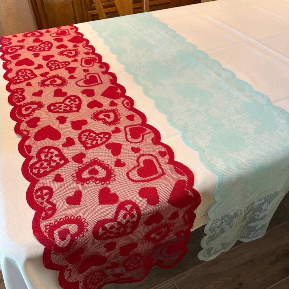 Two Holiday Lace Table Runners